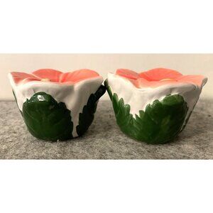 Pair of Vintage Flower Shaped Salt and Pepper Shakers  1.5" by 2"  # 2360